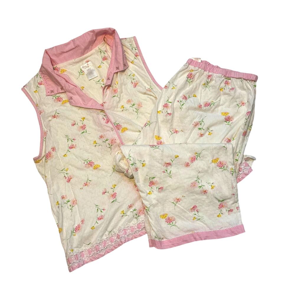 Secret Treasures Cotton Blend Floral Pajama Set Women 3X Cottagecore Countryside